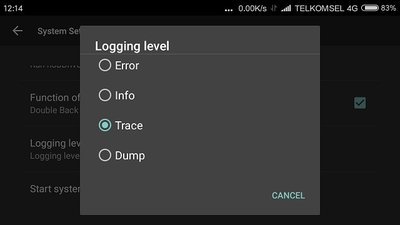 setting to trace